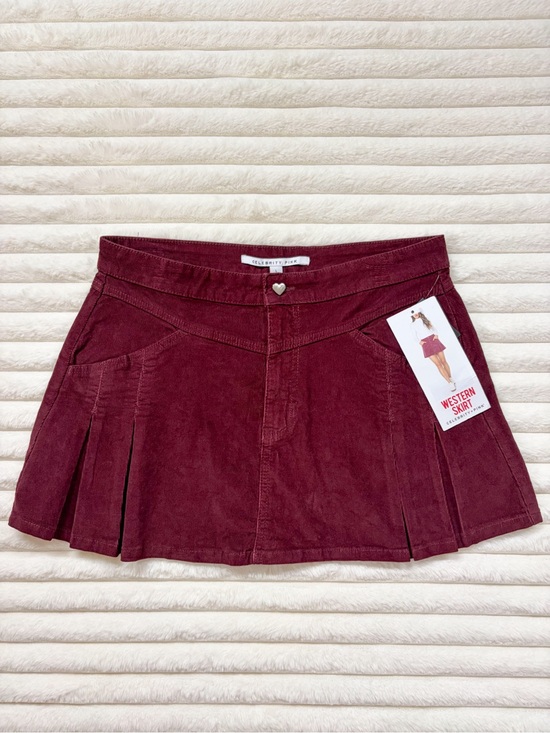 Celebrity Pink Dresses & Skirts - NWT Celebrity Pink Western Corduroy Mini Skirt Burgundy Size Large
